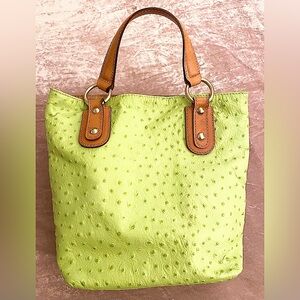 Maurizio Taiuti, Made In Italy,  Satchel Mint Green Ostrich Leather, Like New